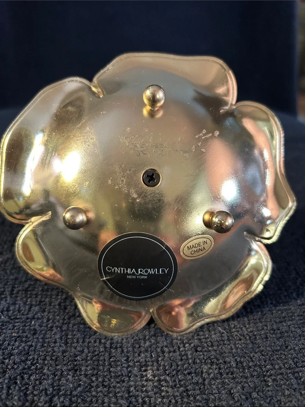 Cynthia Rowley New York Enameled Metal Flower Bloom Jewelry or Trinket Dish